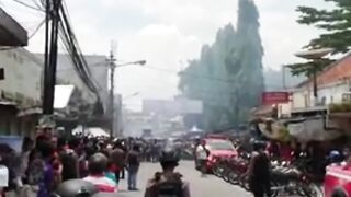Alien ufo plane over Bandung city