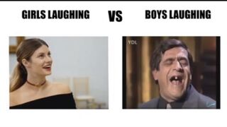 Boys vs girls laughing