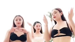 Two asians dancing