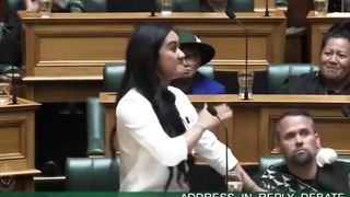 Speech in German parliament. What she is saying