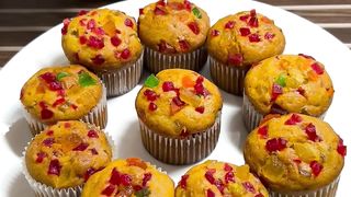 Eggless tutti frutti muffins