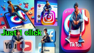 How to create 3d Ai Facebook profile name with image 2024|