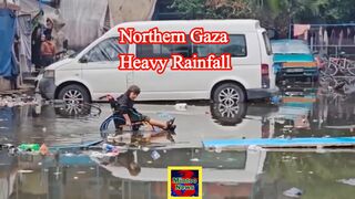 Heavy rainfall is worsening conditions in northern Gaza.