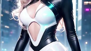 Neon sign latex suit 2⧸2 [AI룩북] AI ART 룩북