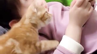 Cat and child