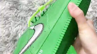 Real Vs Fake Off-White Green Air Force 1 #sneakerhead #sneakers #viral