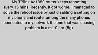 Finally Solved! My Tplink router intermittent reboot problem.