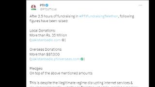 PTI telethon claims to have collected crores.