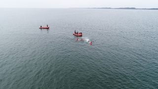 simulation rescuer saving victim in beach