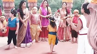#shorts Mandir me Krishna ji ka shoot - Yashomati Maiya Ke Nandlala - Krishna Vlog Lovers