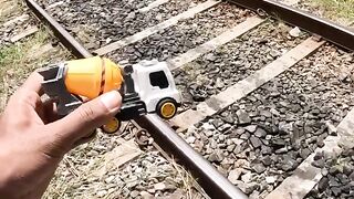 Train VS Cement mixer truck