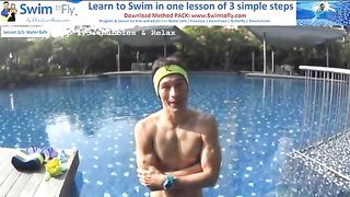 LEARN to swim CONFIDENT, FLOAT & BE WATER SAFE in 3 Steps - Tutorial for BEGINNERS (Breathe relax)