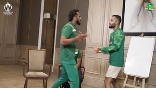 Pakistani cricketers playing charades