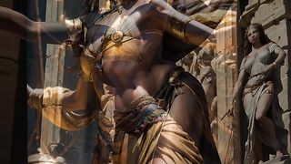 Renaissance painting of a beautiful black woman in ancient greek-2024