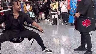 Anime fight at ANIME EXPO 2023! Fik-Shun (me) Vs Toru! #fight #anime #naruto