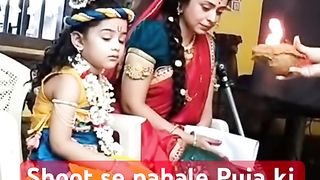 #shorts Shoot se pahale Puja ki gyi - Maiya Kanha- Yashomati maiya ke Nandlala - Krishna Vlog Lovers