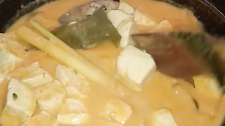 typical Padang fish curry west sumatera. Indonesia