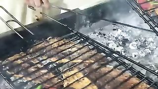 The grilled fish