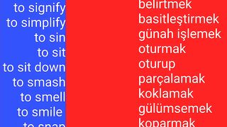 Learn English to Turkish , Verb 1