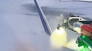 Interesting video of de-icing and snow removal of the plane before take-off
