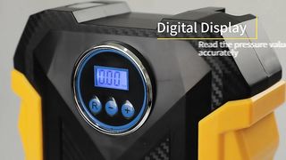 Digital Air Compressor for Car Auto Pump Portable Tire Inflator with LED Light DC 12V, Blue