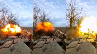 Russian T-72B tank was damaged by a Ukrainian landmineIED