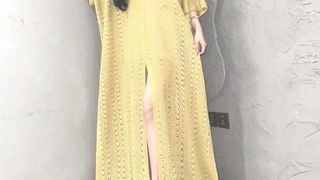 WINYI winter women Africa Boho covers Knitted solid color  high fork hollow floor