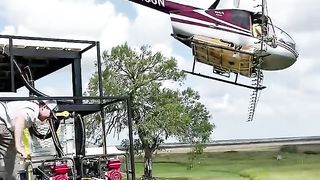 Pilot Land Helicopter Neatly On Trailer. 2