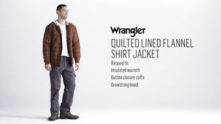 Wrangler Authentics Men's Long Sleeve Quilted Lined Flannel Shirt Jacket with Hood 2
