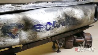 Destroyed SCANIA fuel truck _ Restoration Abandoned semi trailer