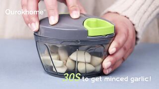 Ourokhome Manual Food Processor Vegetable Chopper, Portable Hand Pull