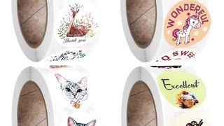 100-500pcs Cartoon Animals Cat Dog Stickers Labels Reward Sticker School Teacher Kids Smiley Stationery Gift