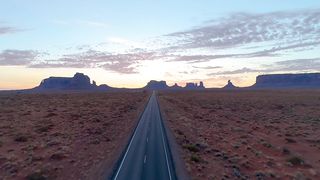 Aerial drone road trip summer sunrise travel