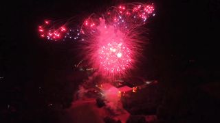 Happy New yearb4th Aerial burts colorful dark display fire holiday july lights loud