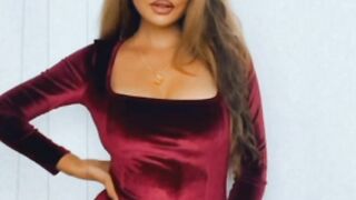 GOBLES Womens  Velvet Long Sleeve Bodycon Elegant Mini Party Dress