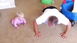 funny moments of baby exercising