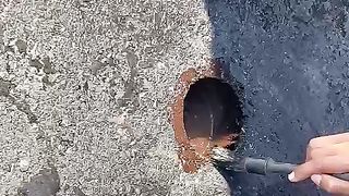 After Core Filled with Bitumen