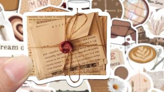 10/30/60PCS Vintage Brown Sticker Aesthetic PVC Laptop Sketchbook Children's Stationery Decoraction Scrapbooking School Supplies