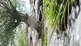 The water flowing down