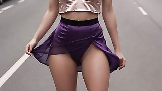 4K LookBook.Fashion Models Lingerie Photoshoot In The Street. Mini Skirts.AI Girls Art