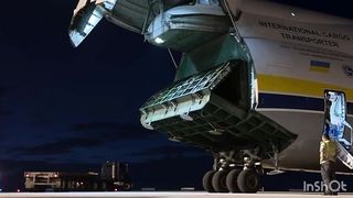 Enjoy the process of onloading of five Rolls Royce engines onto the An-124-100 aircraft