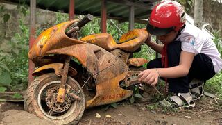 KAWASAKI NSR 50 Abandoned Full Restoration _ Restored KAWASAKI Sport Motocycle