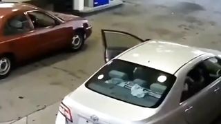 Shot by an aggressive woman.
