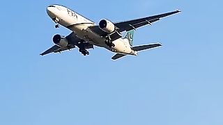 The aeroplane makes noise