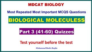 Biological Molecules MCQS Part -3 #mdcatbiology #mdcat2024 #biologicalmolecules #etea2024 #nums2024