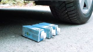 Esmagando coisas crocantes e macias de carro! EXPERIMENTE CARRO VS ISCEIROS 3