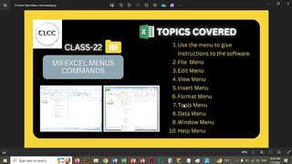 22 Excel Class Menu Commands | Live Class TLCC