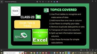 23 Excel Class Tips & Tricks | Live Class TLCC
