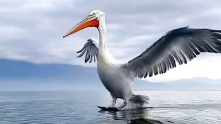 Pelican  coming in to land