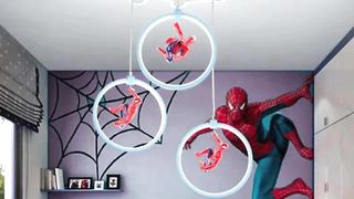 Marvel Spiderman new smart cool personalized creative cartoon super bright decorative chandelier for boys and children's room